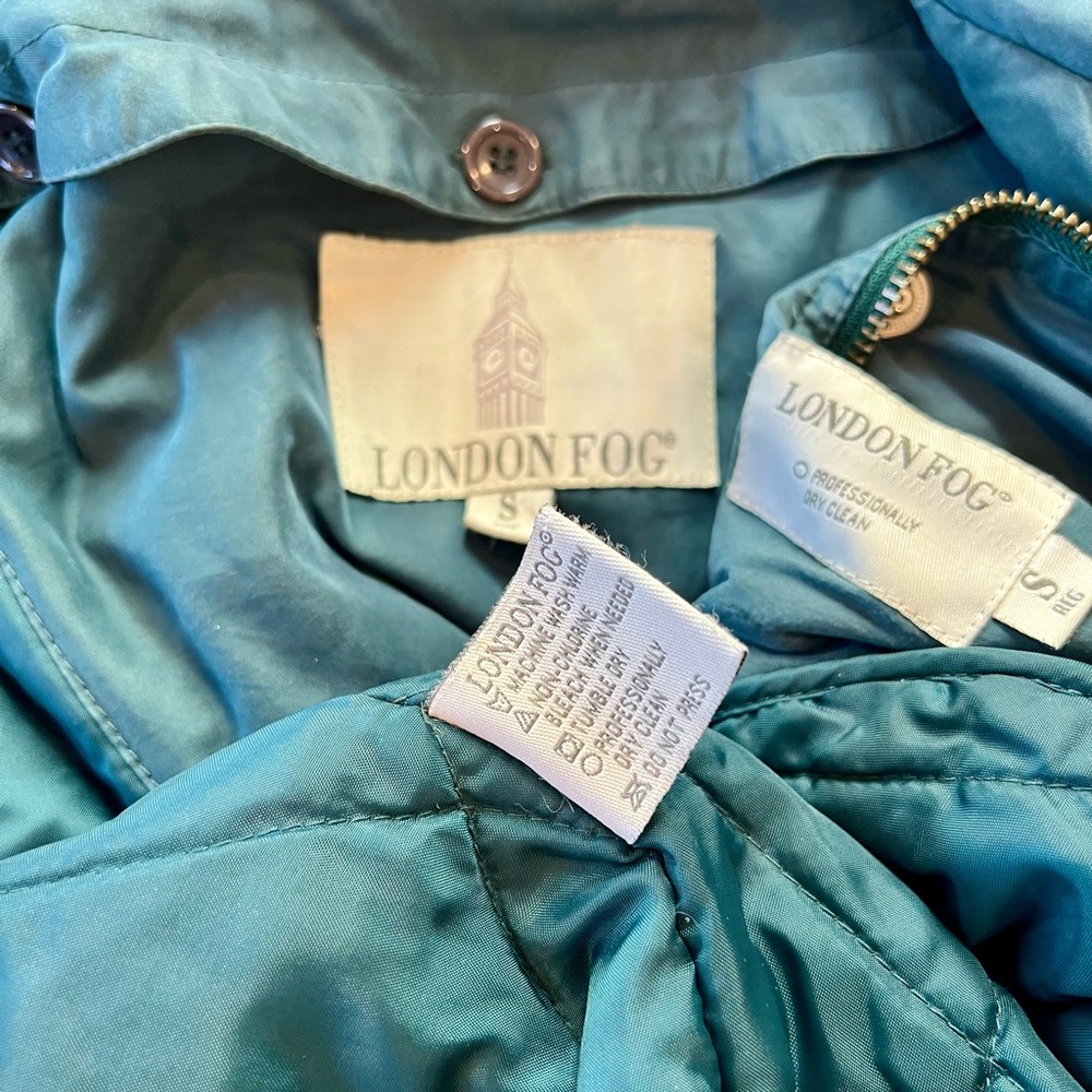 London Fog Vintage Green Coat Puffer Pockets Women’s Small Dark Sage - Picture 15 of 15
